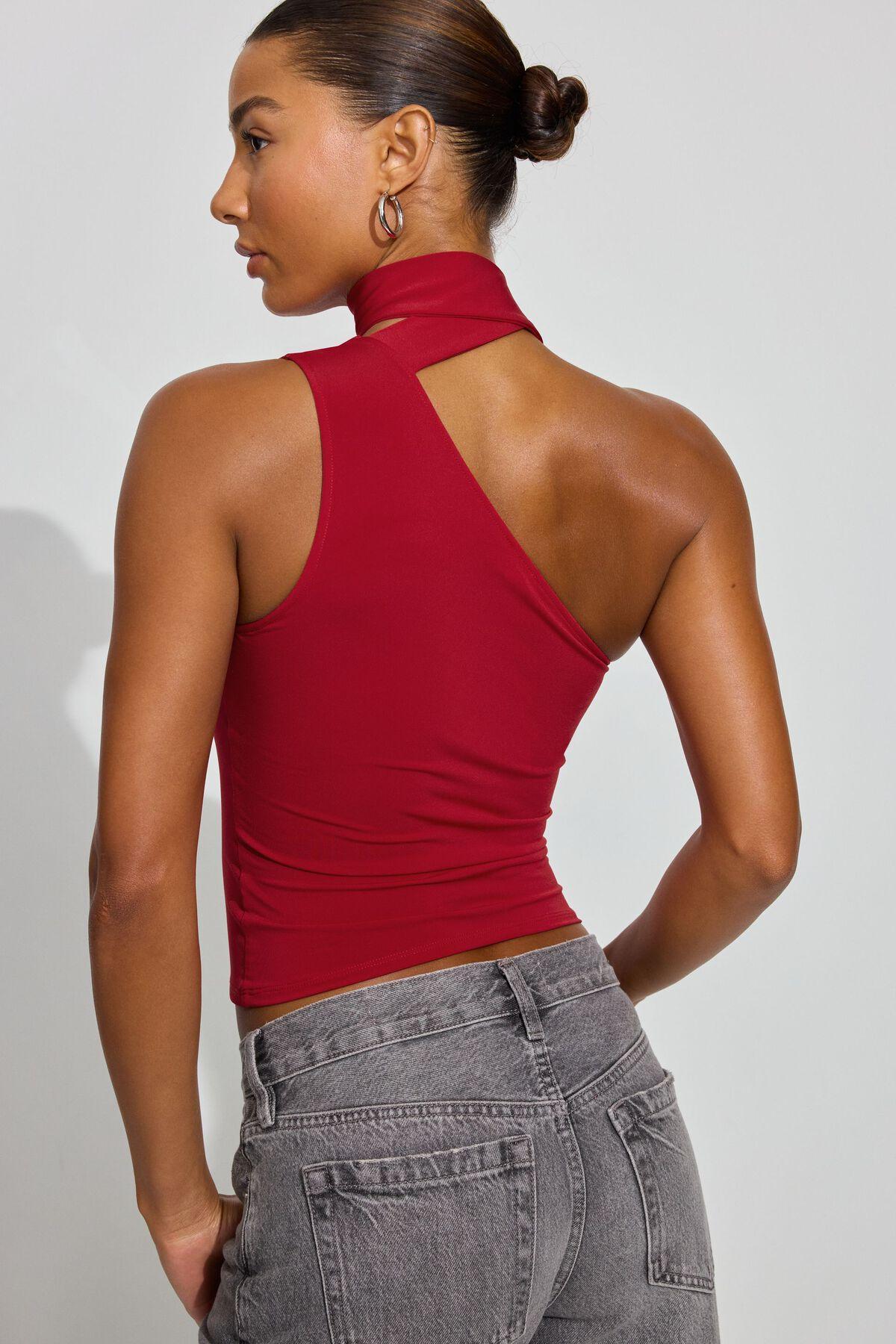 One Shoulder Neck Tie Top Product Image