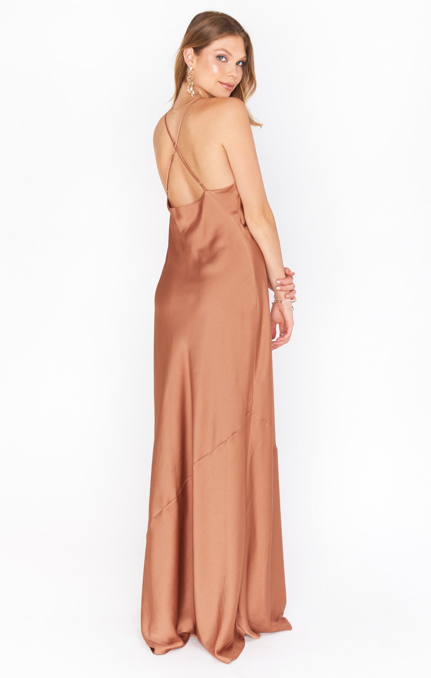 Tuscany Maxi Slip Dress ~ Copper Luxe Satin Product Image