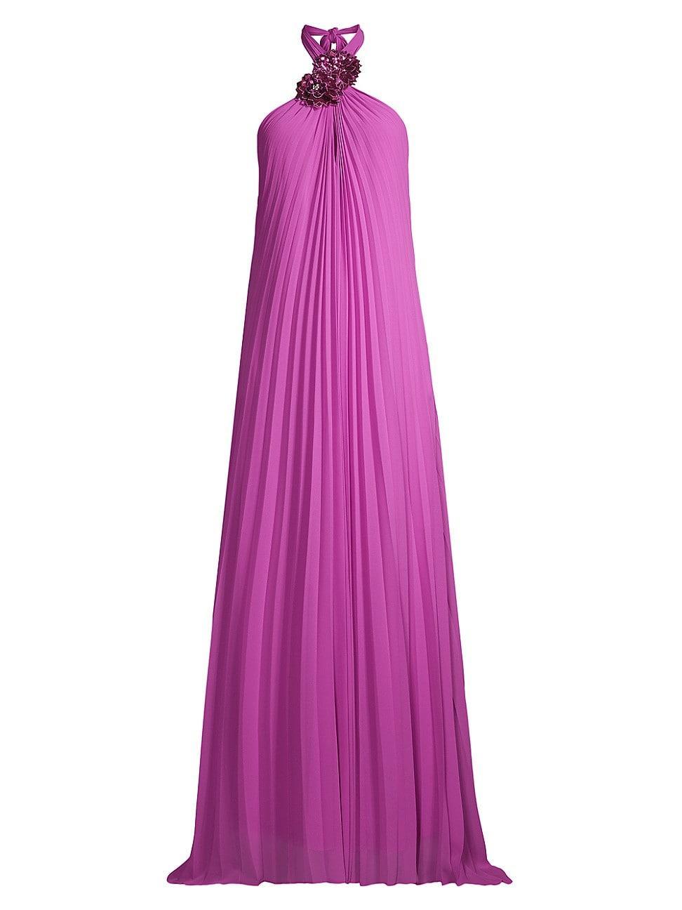 Womens Billie Pliss Crepe Chiffon Halterneck Gown Product Image