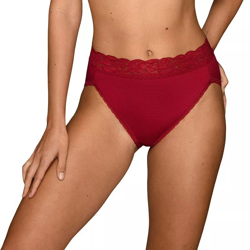 Womens Vanity Fair Flattering Lace Hi-Cut Panty 13280 Poised Brown Stripe Product Image