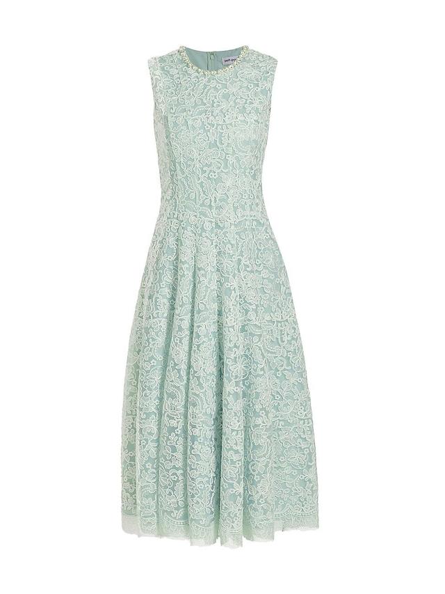 Womens Corded Lace Sleeveless Midi-Dress Product Image