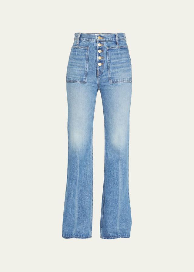 Ulla Johnson The Lou Button Fly Flare Jeans Product Image