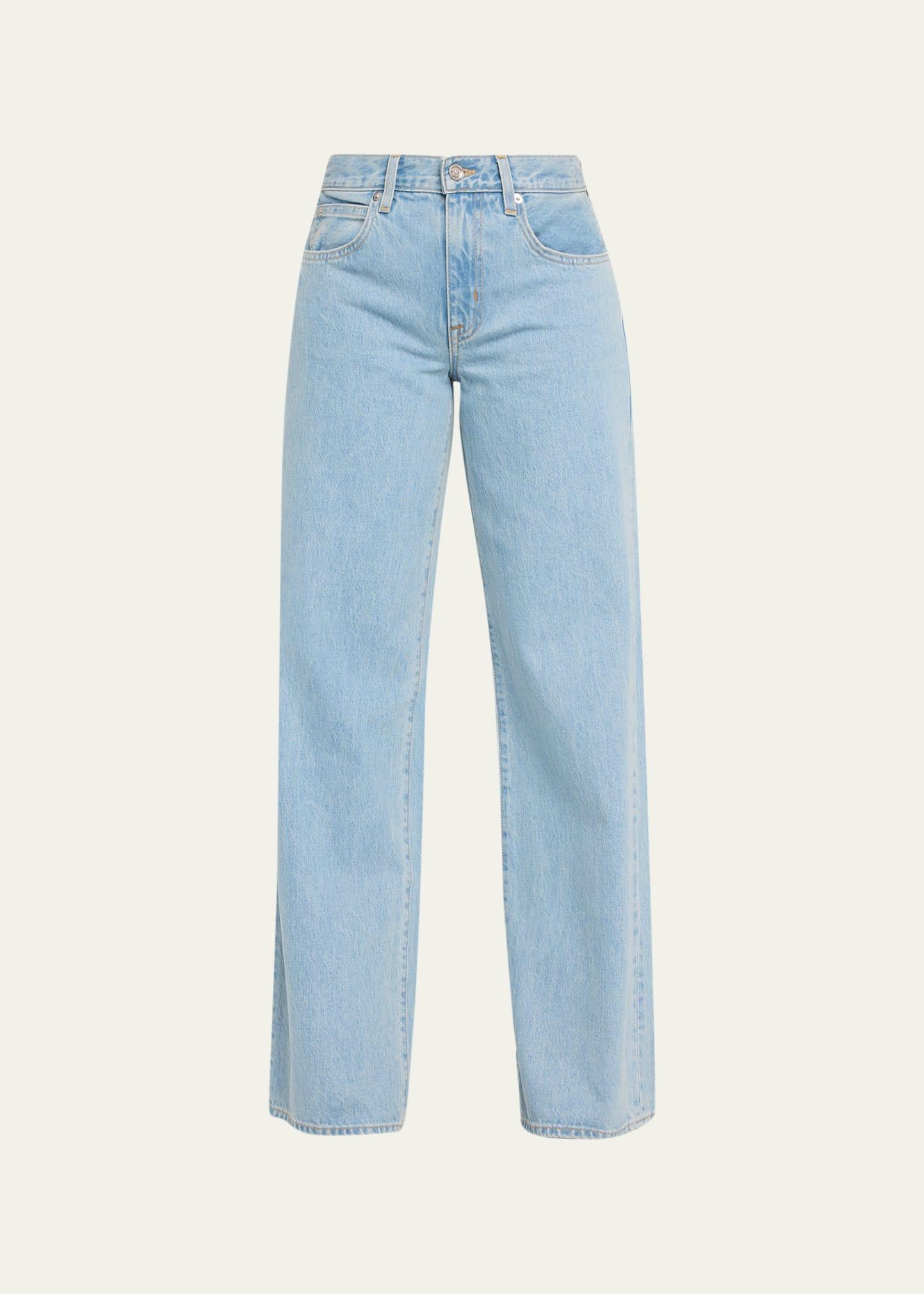 Womens Mica Mid-Rise Rigid Wide-Leg Jeans Product Image