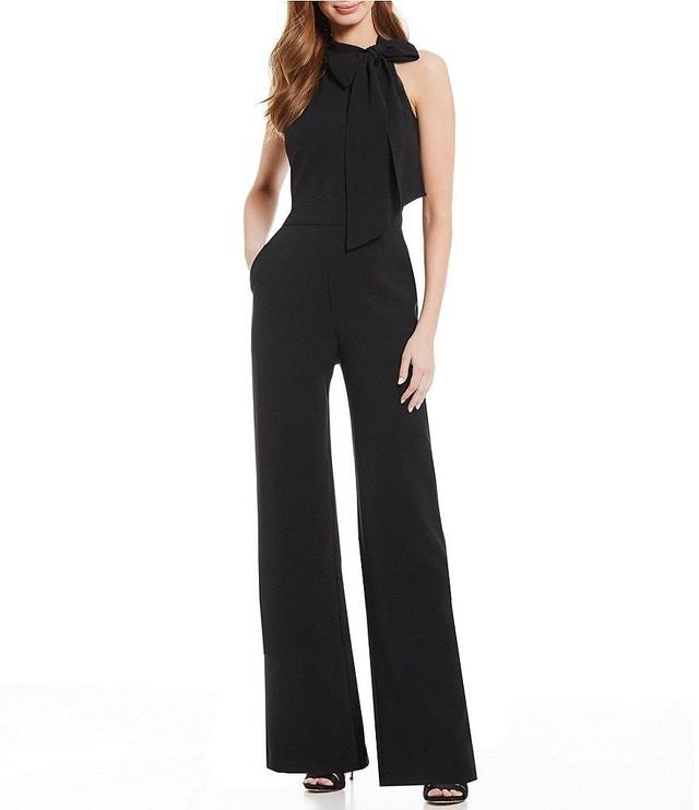 Vince Camuto Sleeveless Bow Tie Mock Neck Jumpsuit Product Image