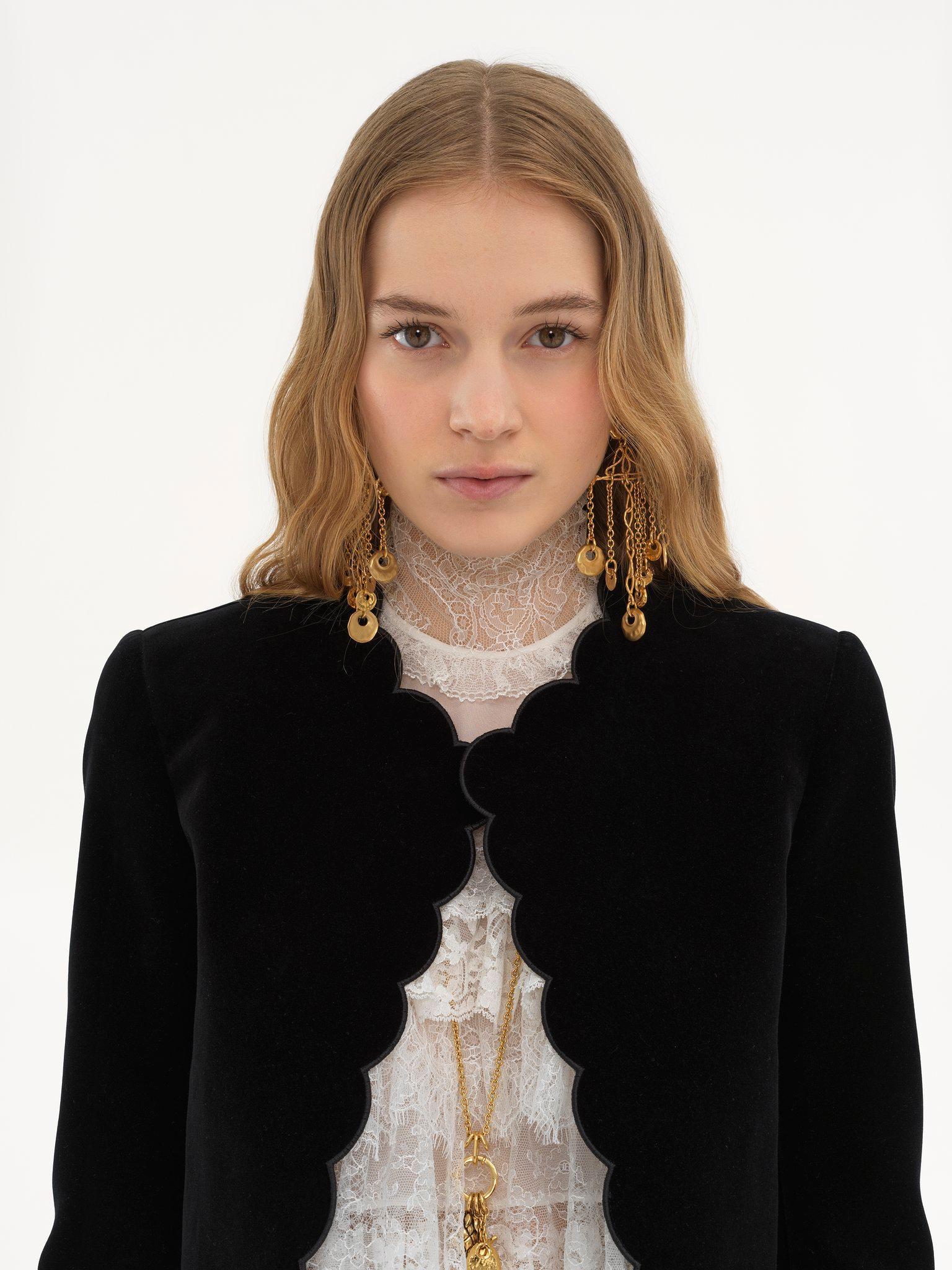 Scalloped Spencer jacket in velvet Product Image