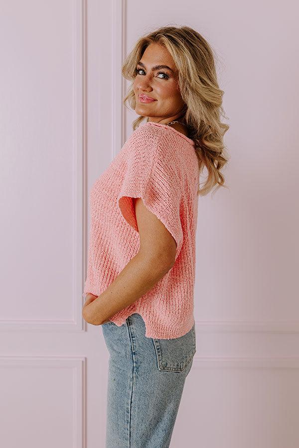 Vacay Ready Knit Top in Pink Product Image