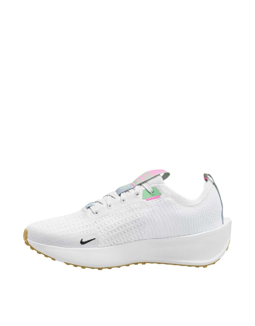 Nike Running Interact Run sneakers in white and black Product Image