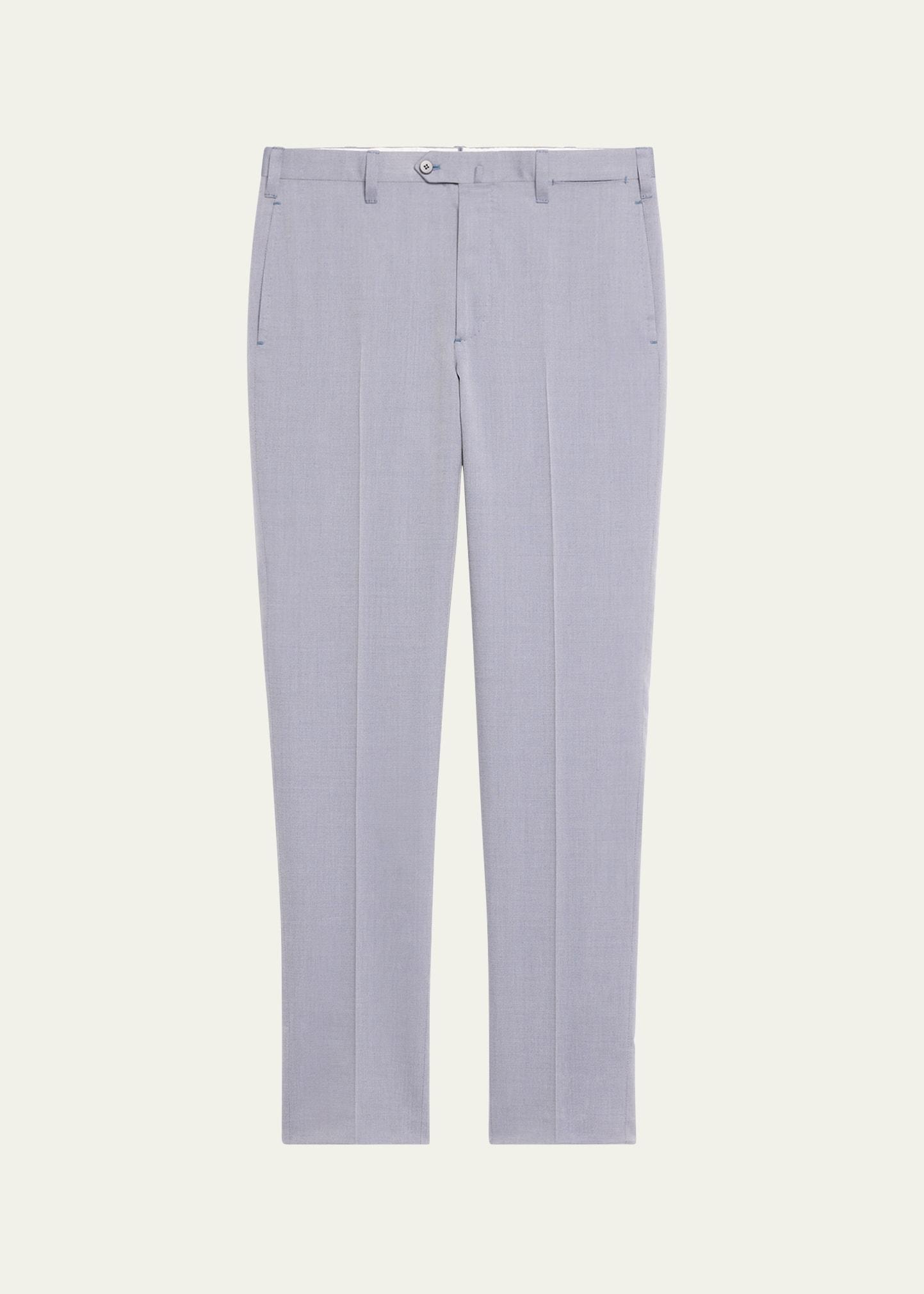 Mens Flat-Front Twill Trousers Product Image