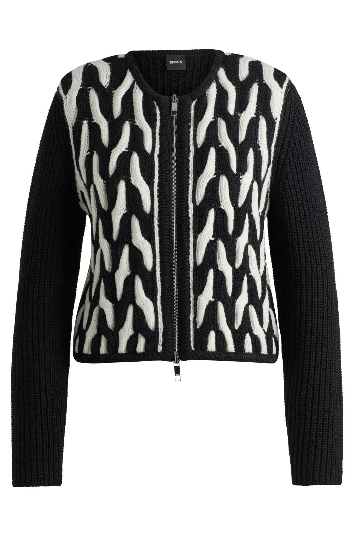 Slim-fit jacket in wool jacquard Product Image