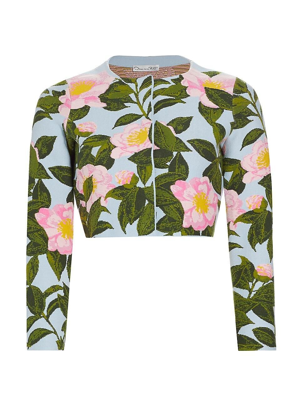 Oscar de la Renta Camellia Jacquard Cardigan Product Image