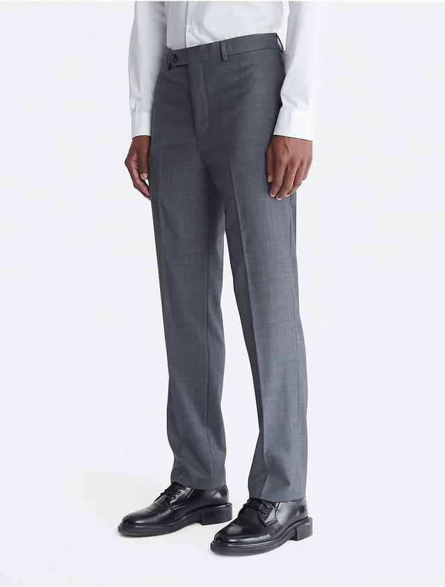 Calvin Klein Mens Slim Fit Heather Grey Suit Pants - Grey - 38W x 30L Product Image