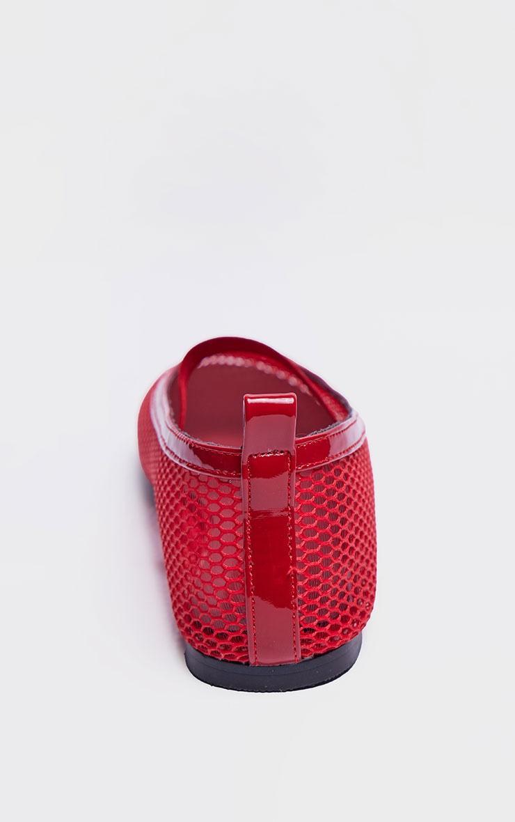 Red Mesh Ballet Flats Product Image