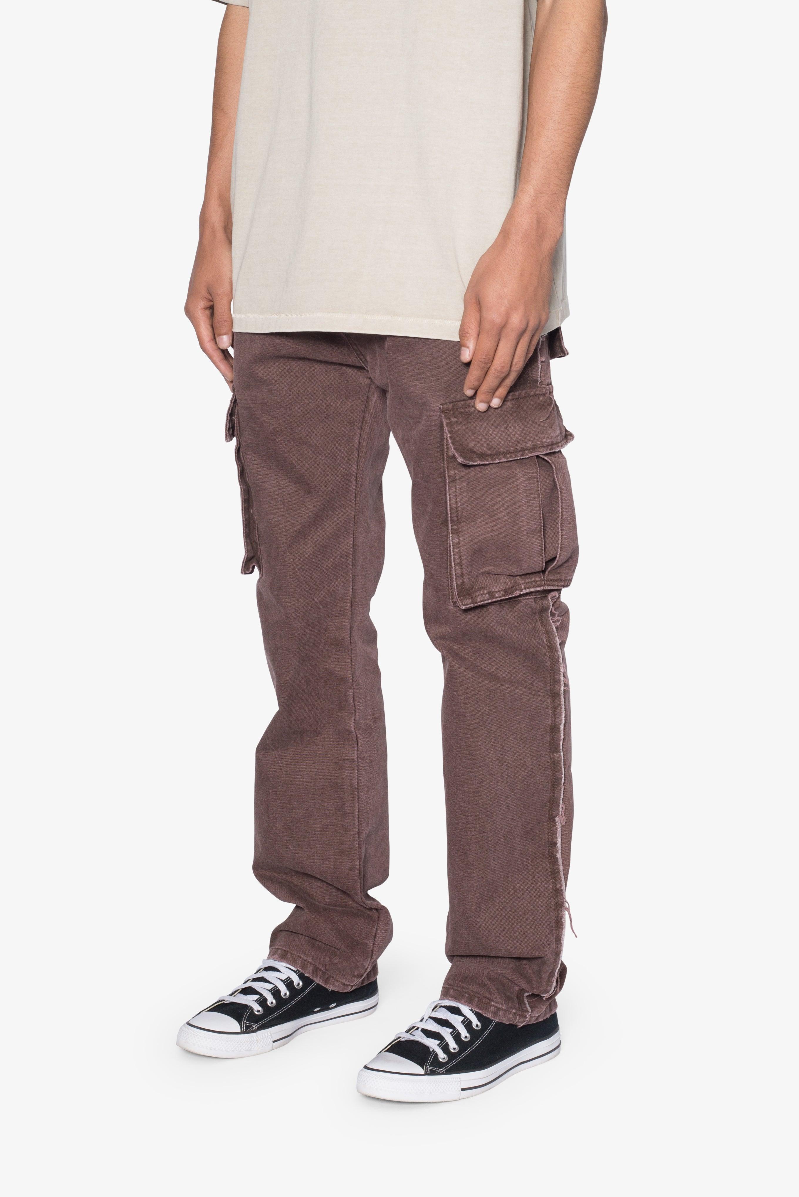 D653 Inside Out Canvas Cargo Pants - Brown Product Image