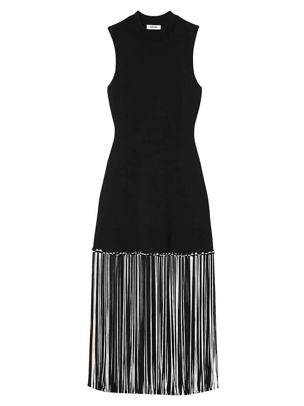 Sandro Bambie Fringe Hem Dress Product Image