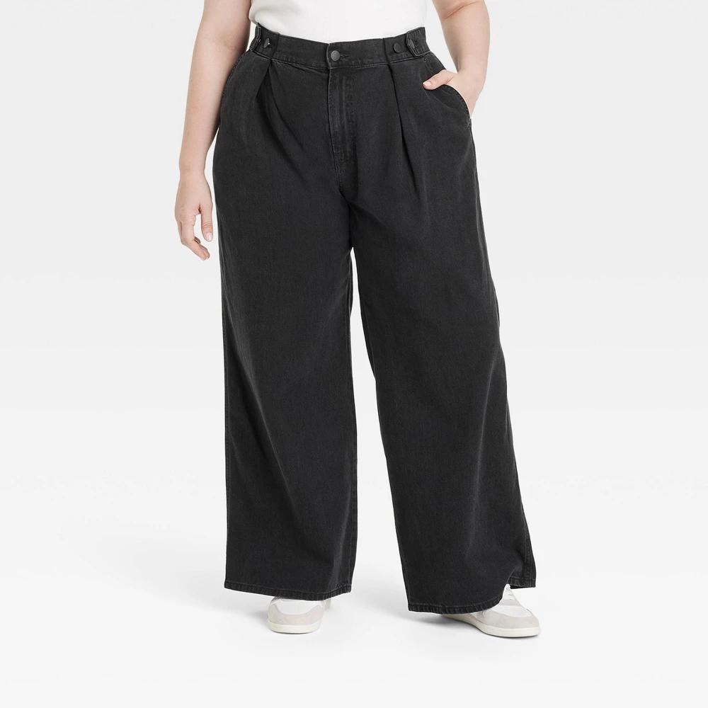 Womens High-Rise Two Way Trousers - Universal Thread Black 30 Product Image