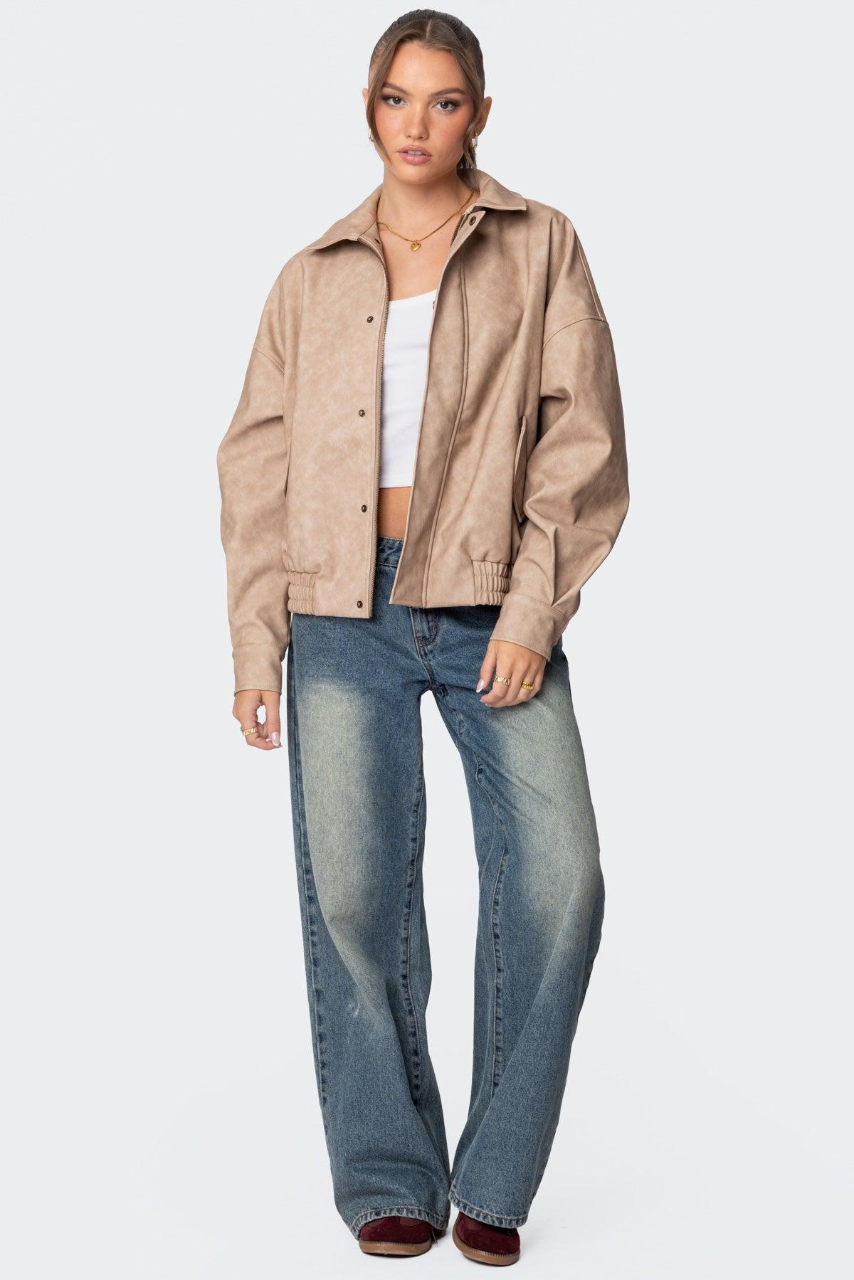 Mori Oversized Faux Leather Jacket Product Image