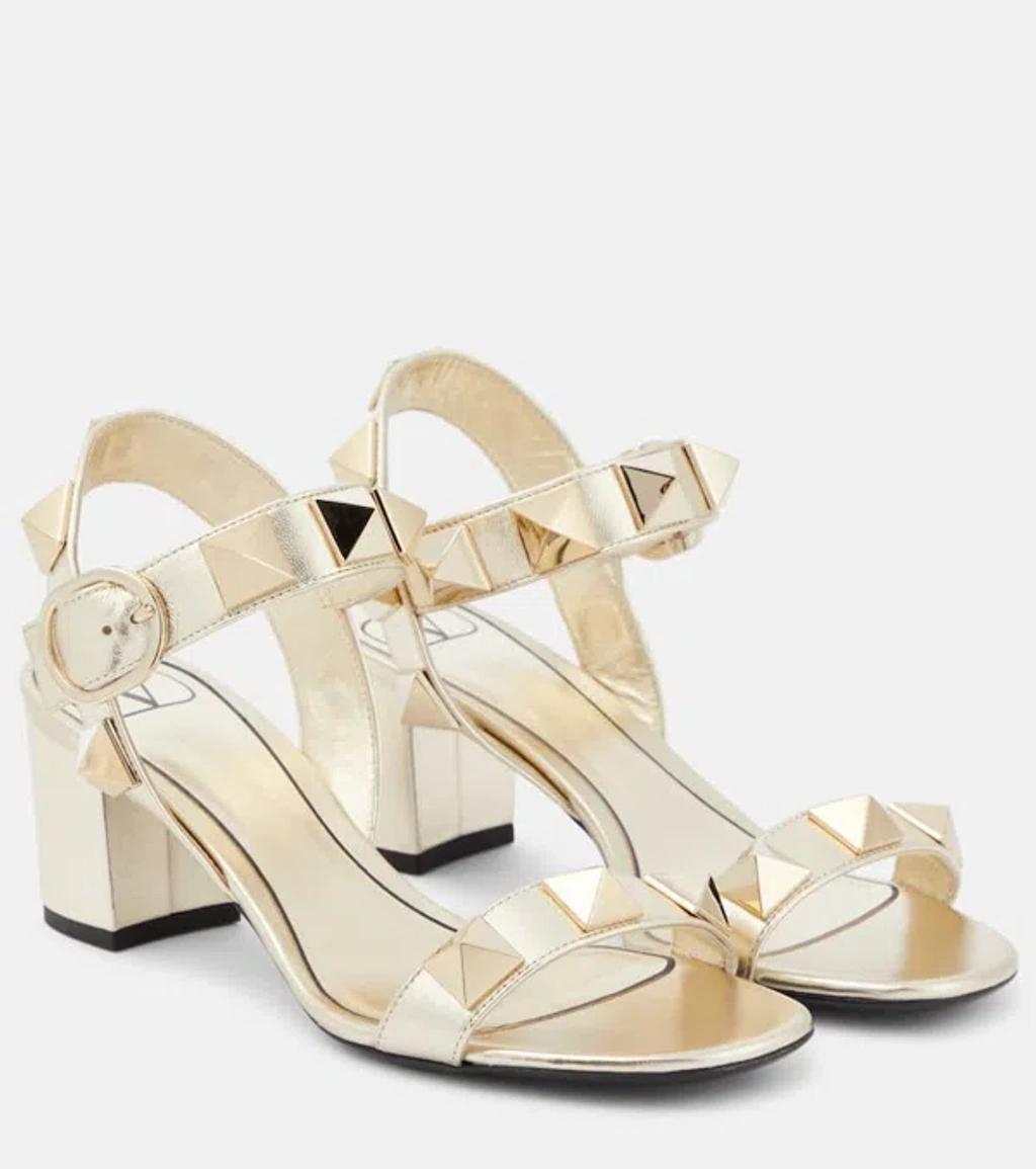 Roman Stud 60mm Stud-embellished Sandals In Gold Product Image