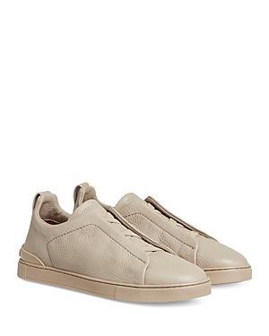 ZEGNA Triple Stitch Deerskin Leather Slip-On Sneaker Product Image