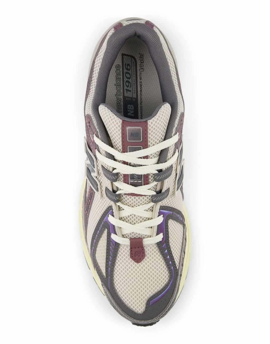 New Balance 1906 sneakers in beige with gray and brown detail Product Image