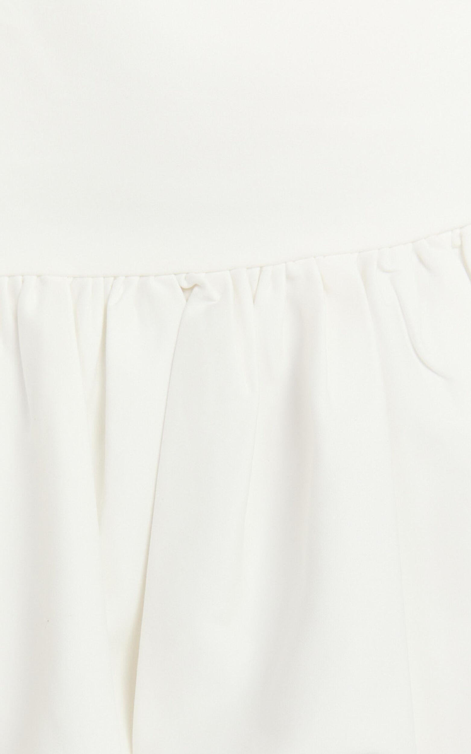 Abellina Mini Skirt - High Waist Bubble Hem Skirt in White Product Image