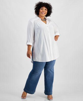 Plus Size Side-Slit Top, Created for Macy's Product Image