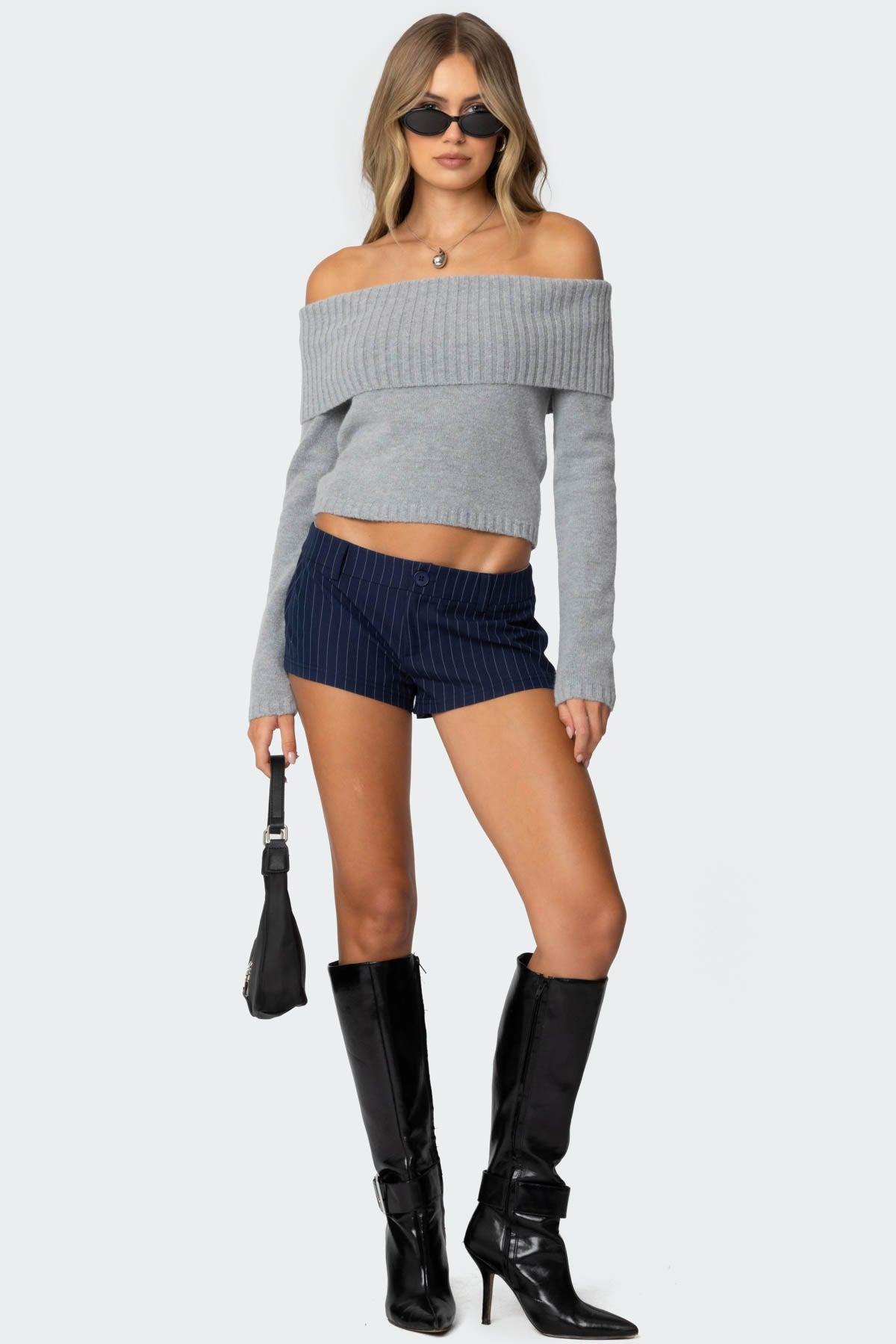 Tamara Fold Over Knit Top Product Image