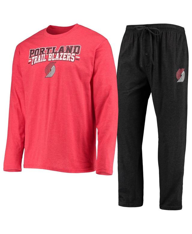 Mens Concepts Sport Black Portland Trail Blazers Long Sleeve T-Shirt & Pants Sleep Set Product Image