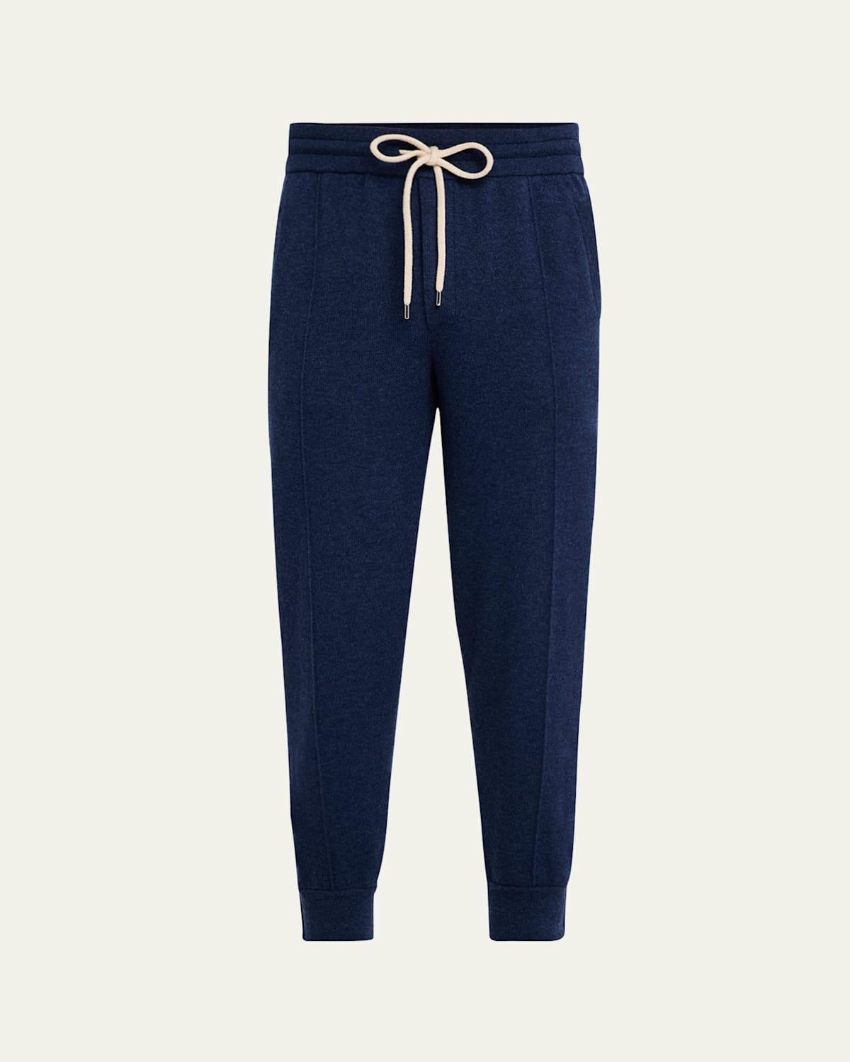 Men's Cashmere Pleated Drawstring Sweatpants Product Image