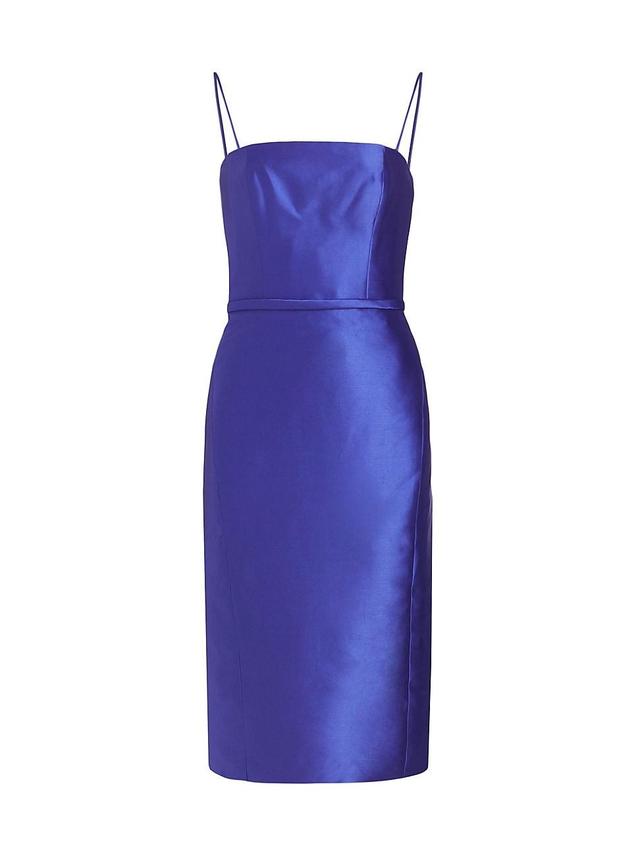 Womens Satin Mikado Sheath Midi-Dress Product Image