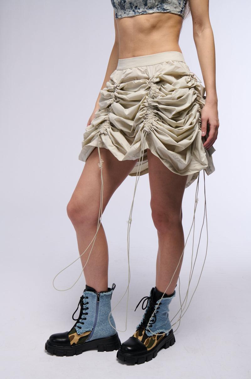 CHLOE CONVERTIBLE DRAWSTRING HIGH LOW SKIRT Product Image