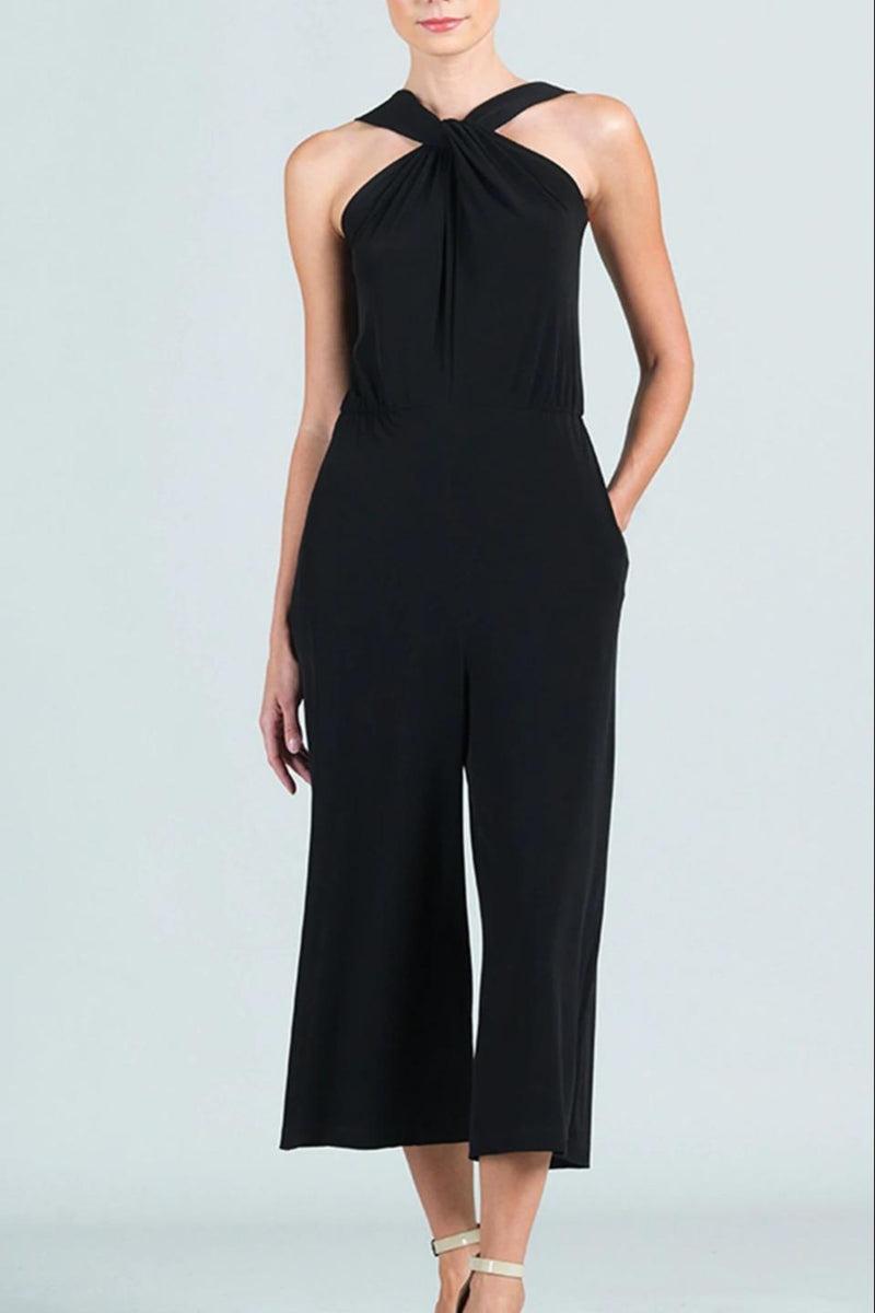 Cross-Front Cropped Jumpsuit Product Image