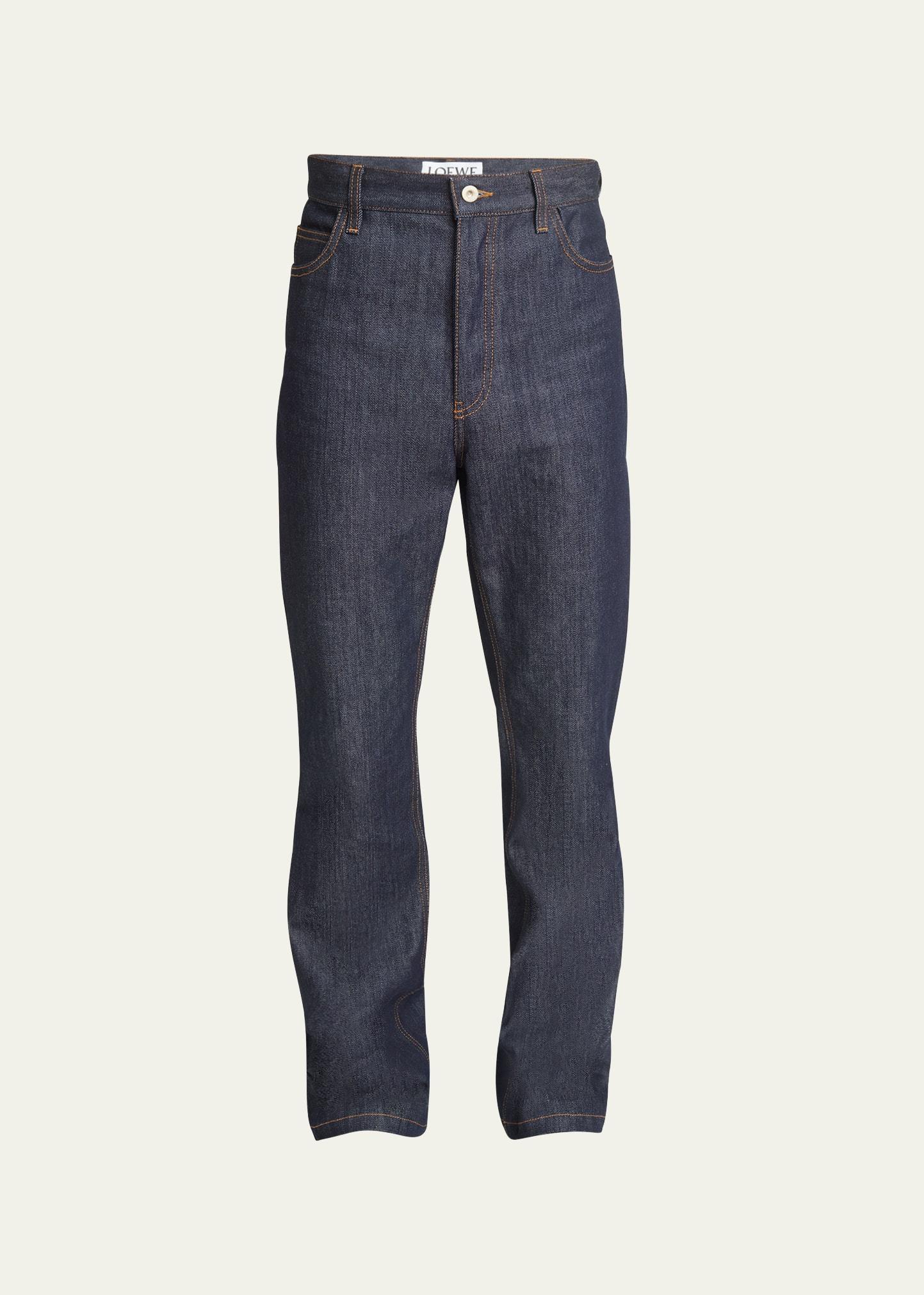 Mens Five-Pocket-Style Wide-Leg Jeans Product Image