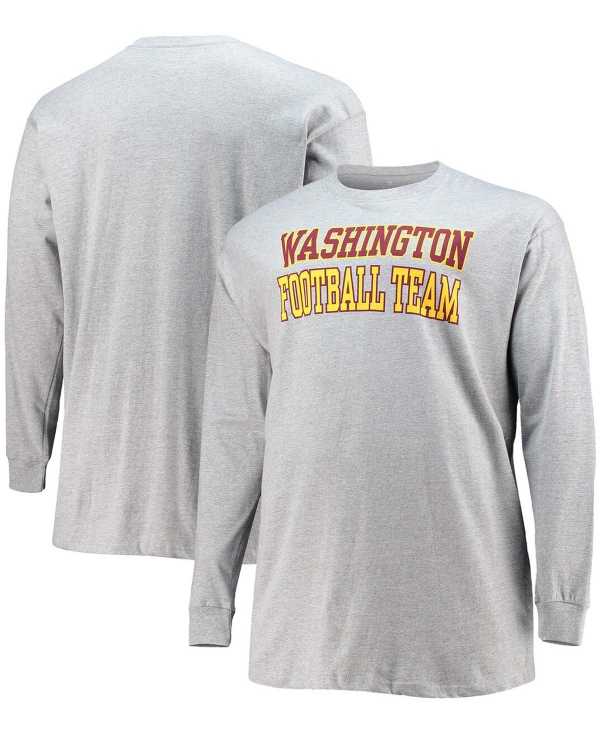 Men's Fanatics Branded Heathered Gray Washington Football Team Big & Tall Practice Long Sleeve T-Shirt Product Image