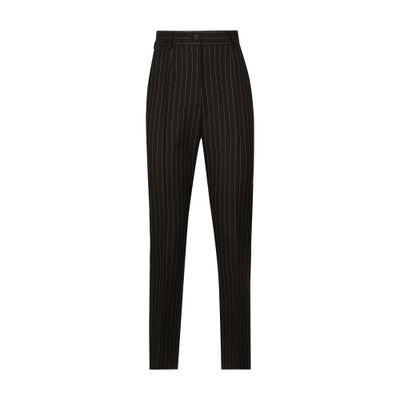 Wool Pinstripe Tailored Trousers In Multicolor Product Image