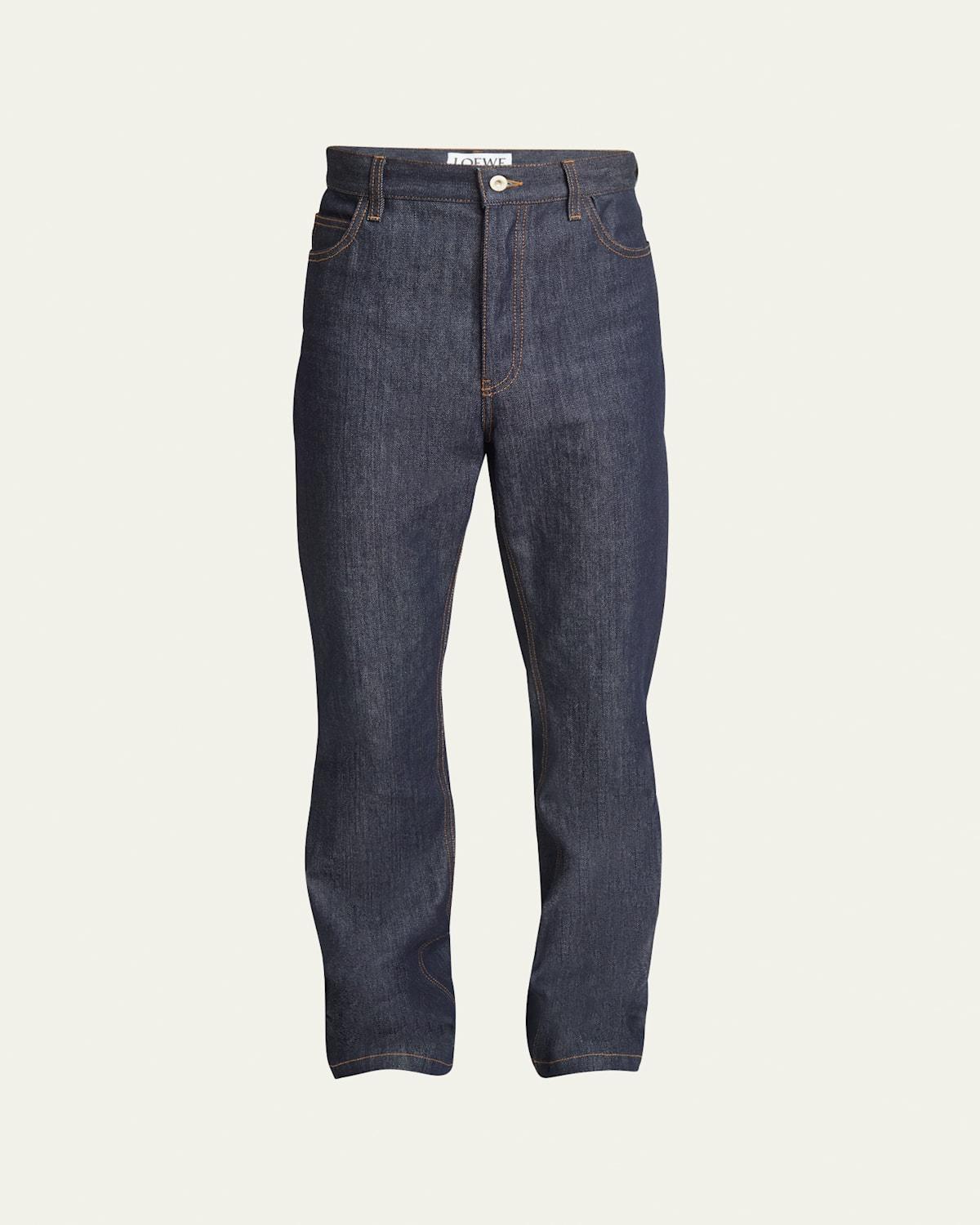 Mens Five-Pocket-Style Wide-Leg Jeans Product Image