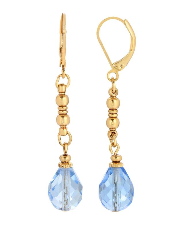 1928 Gold Tone Simulated Crystal Linear Drop Earrings, Womens, Gold Tone Clear Product Image