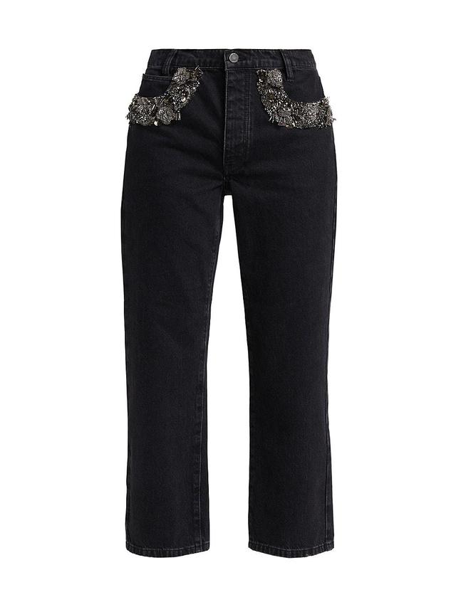 Womens The Beaded Straight Jeans Product Image