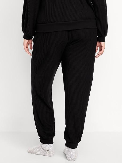 High-Waisted Waffle Lounge Joggers Product Image