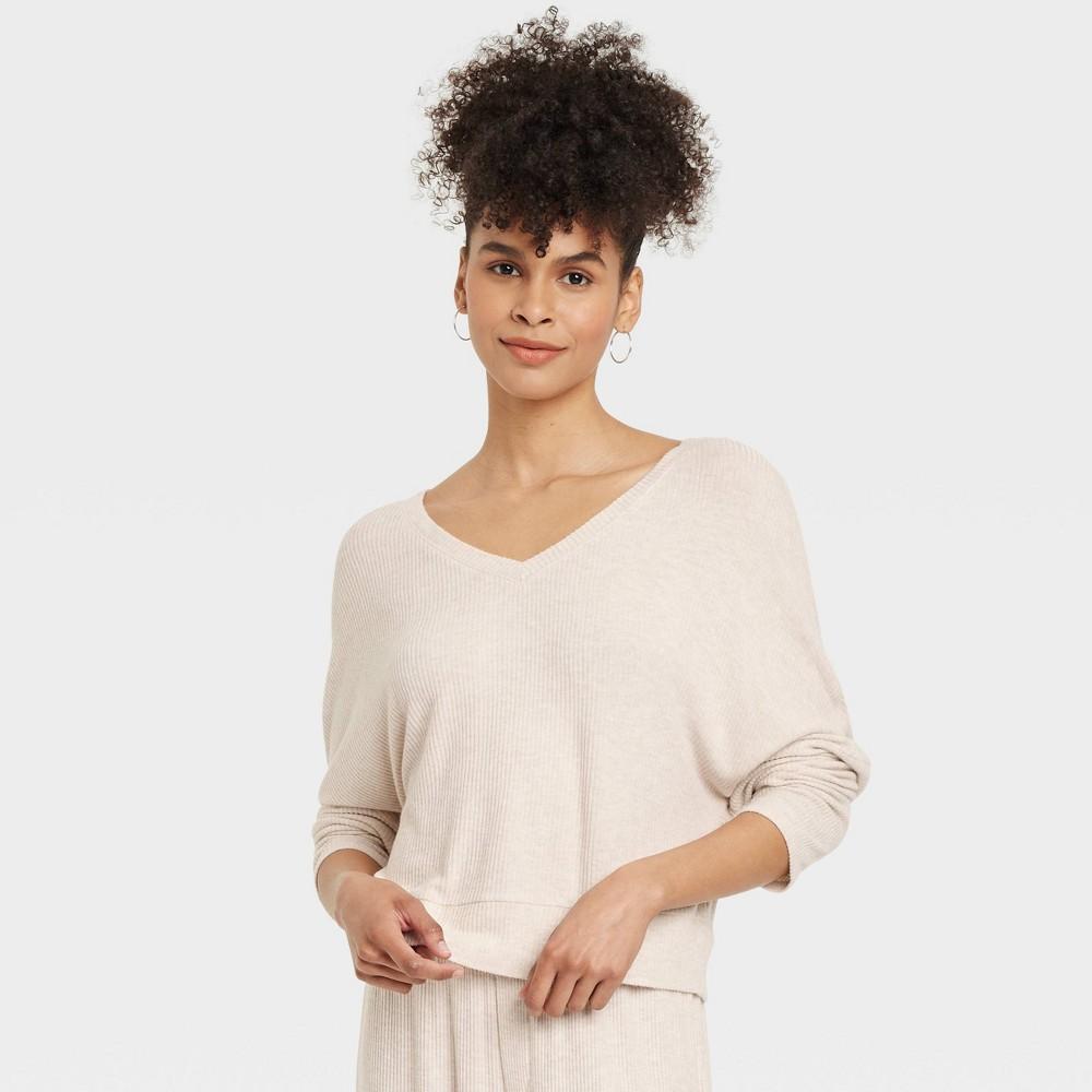 Womens Cozy Ribbed Pullover - Auden Oatmeal XXL Product Image