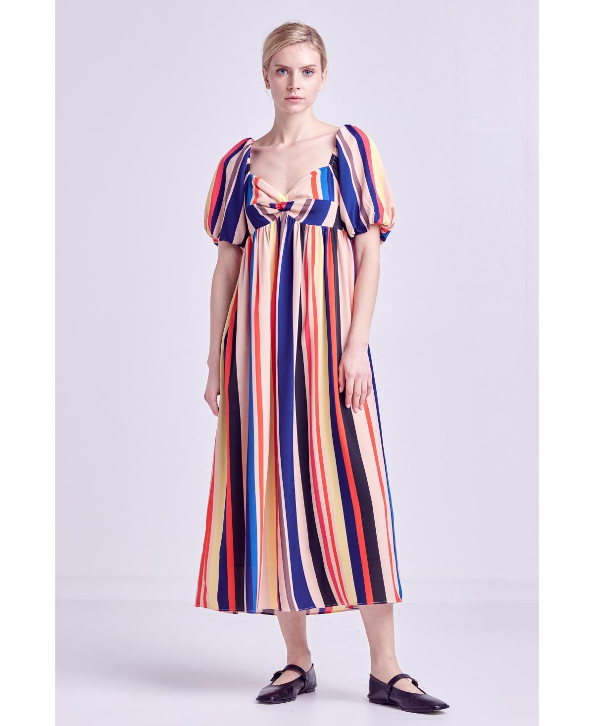 English Factory Multi Color Stripe Maxi Dress, Women's, Size: XS Product Image