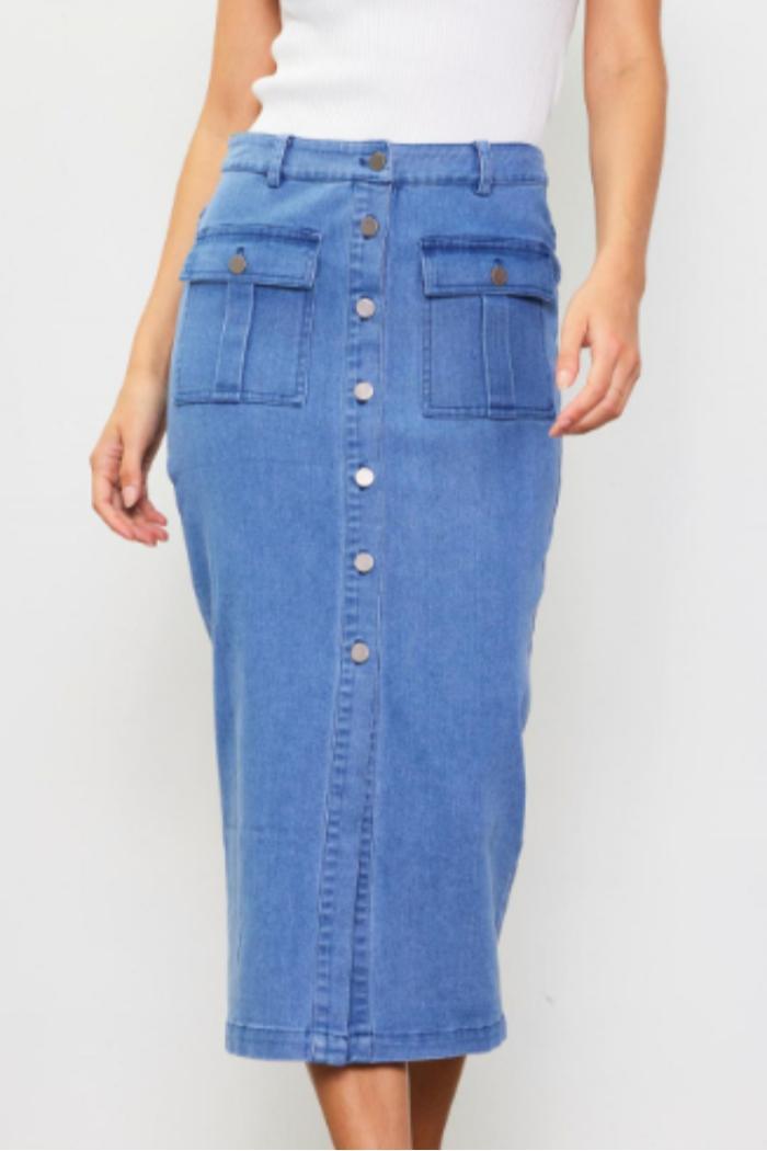 DENIM MIDI SKIRT product image