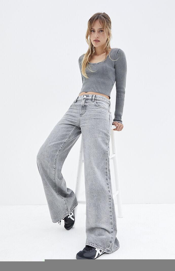 Women's Lena Gray Low Rise Super Baggy Jeans Product Image