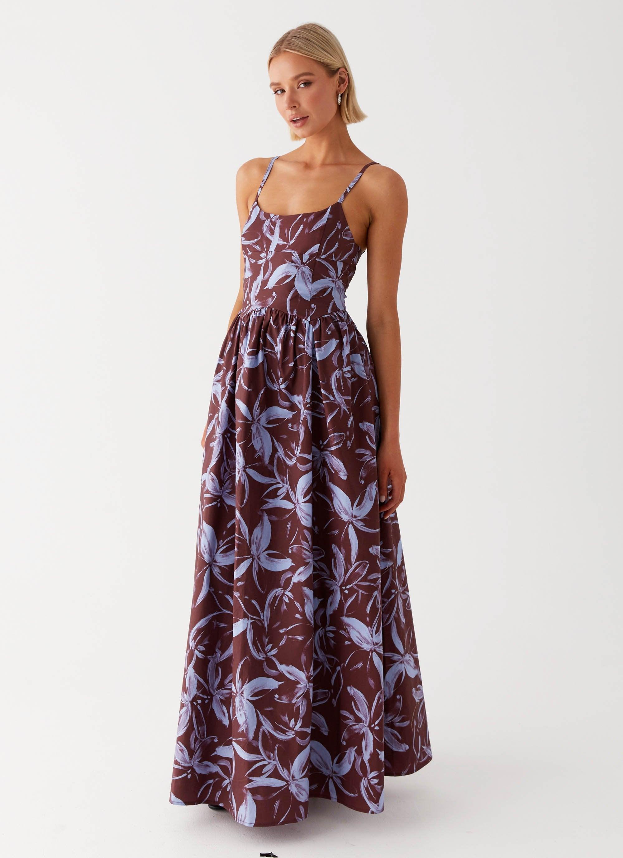 Tesoro Maxi Dress - Brown Purple Floral product image