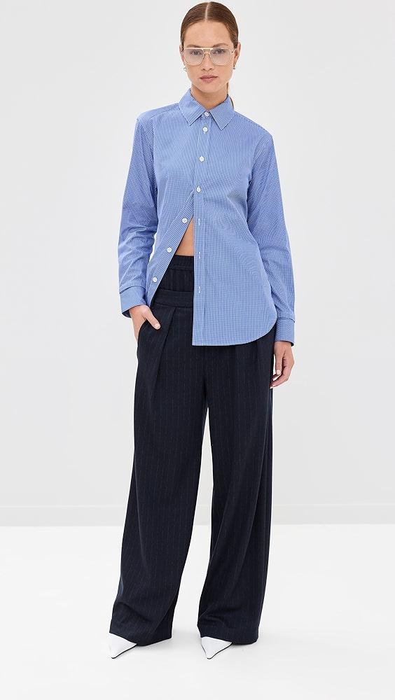 Tibi Mini Check Shirting Detached Slim Shirt | Shopbop Product Image