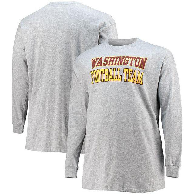 Mens Fanatics Branded Heathered Gray Washington Football Team Big & Tall Practice Long Sleeve T-Shirt Product Image