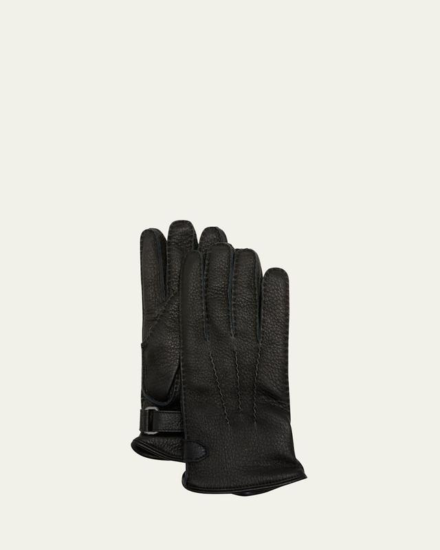 Mens Cashmere-Lined Leather Gloves Product Image