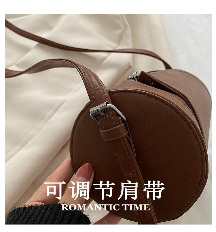 Faux Leather Zip Crossbody Bag Product Image