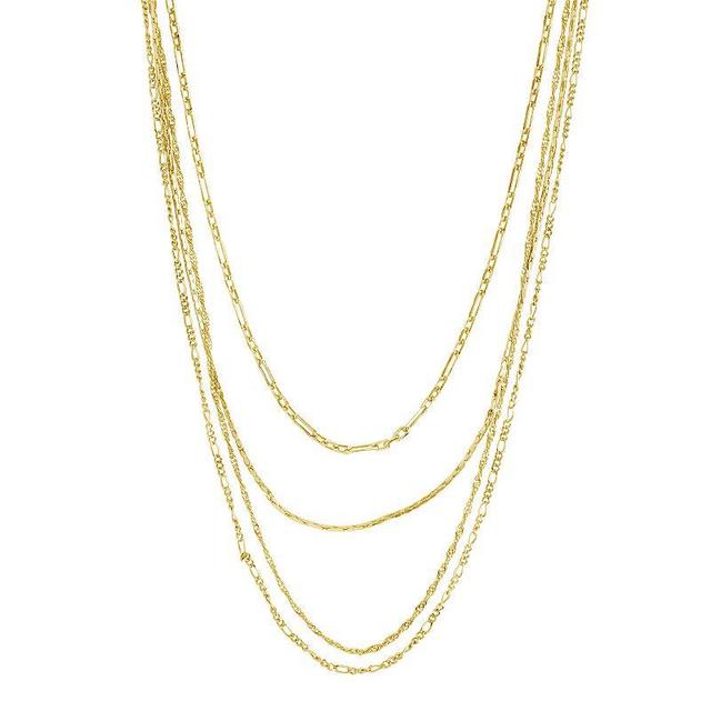 MC Collective Cable & Link Chain Multi-Layered Necklace, Womens Gold Tone Product Image