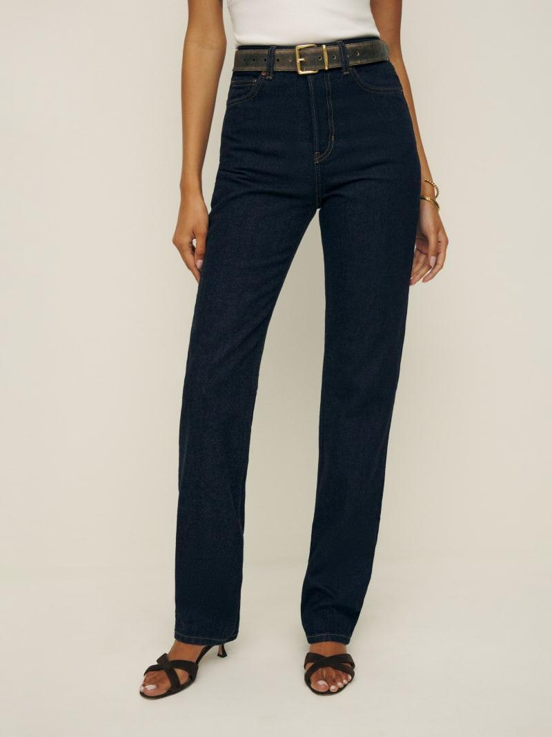 Cynthia High Rise Straight Long Jeans Product Image