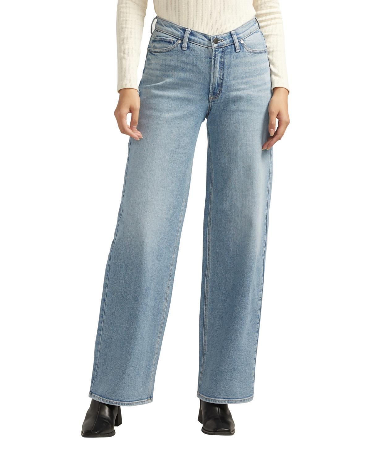 Silver Jeans Co. Womens V-Front High Rise Wide Leg Jeans product image